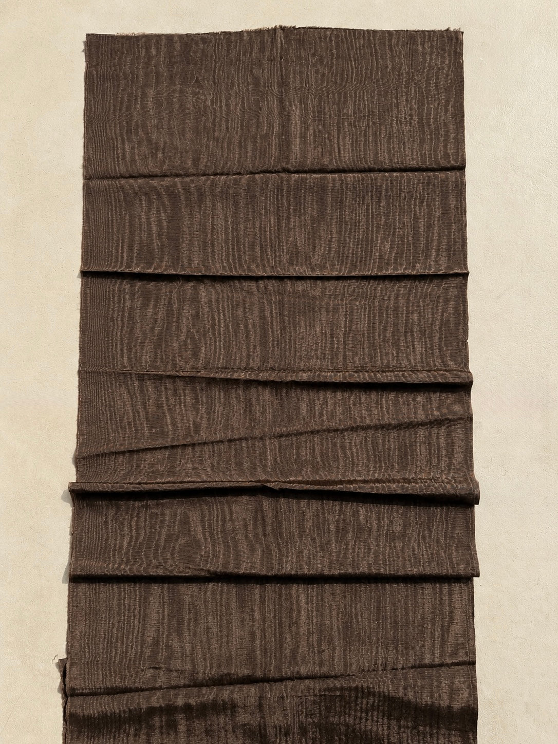 Light Brown Moire Kutnu Silk Fabric – Handwoven Ottoman Watermark Textile | Luxury Upholstery & Interior Design Fabric