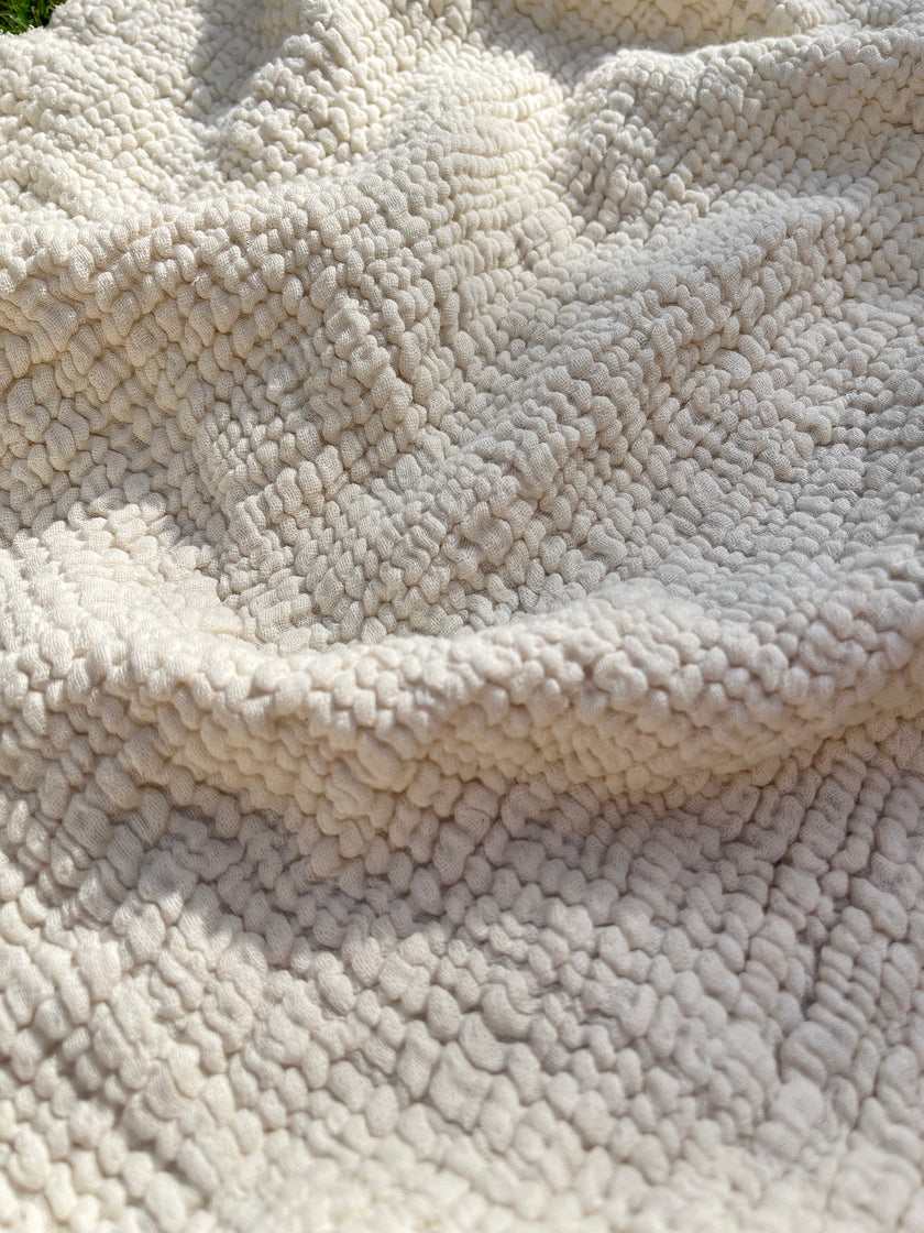 Tissu mousseline par cour - Tissu mousseline biologique - Mousseline de coton pour bébé - Tissu gaze 4 couches par mètre, 180 CM DE LARGEUR. Couverture nouveau-né.