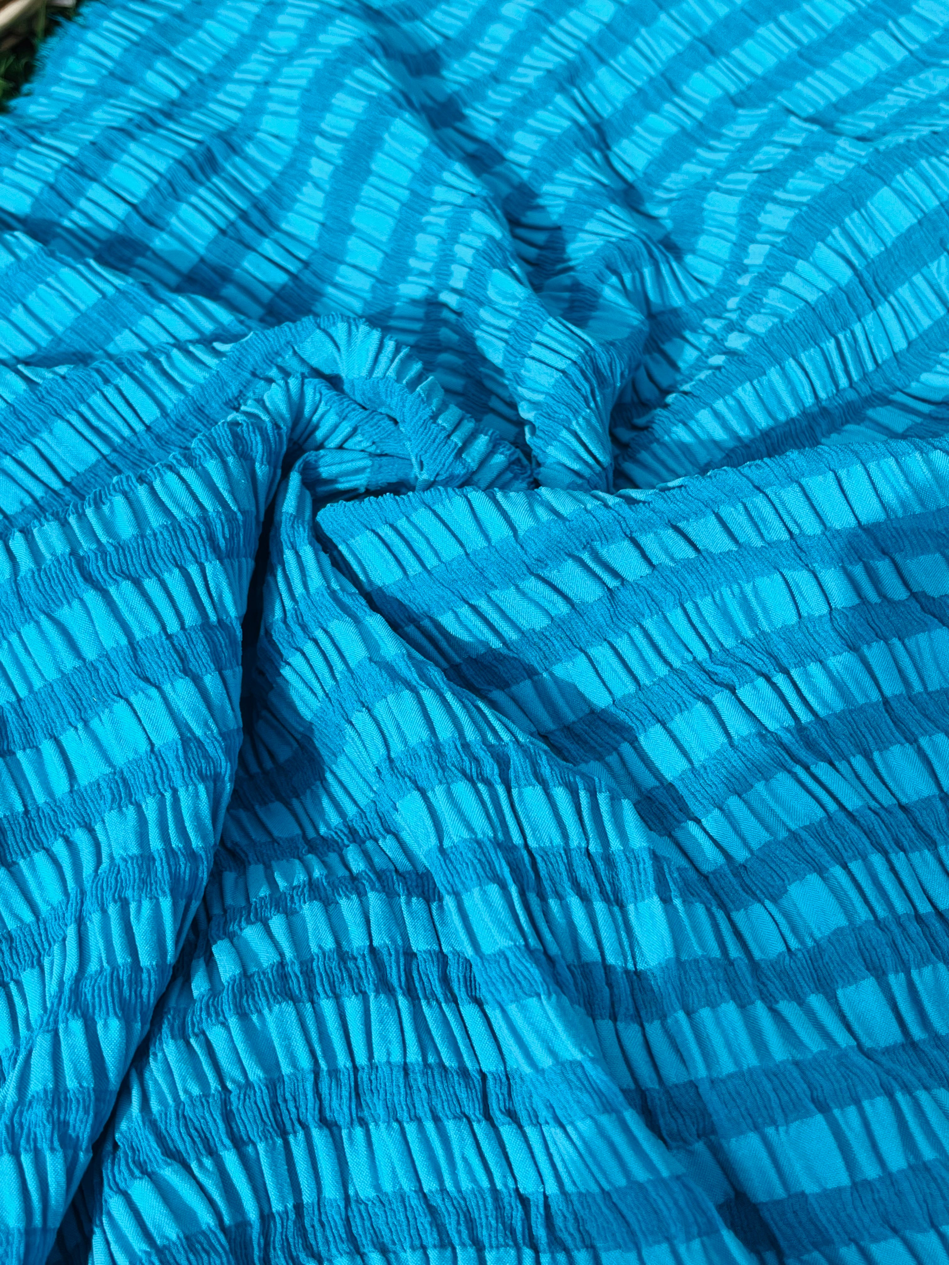 Stretchy Gingham Patterned Silk, Plaid Silk, Crinkle Silk, Seersucker Silk.
