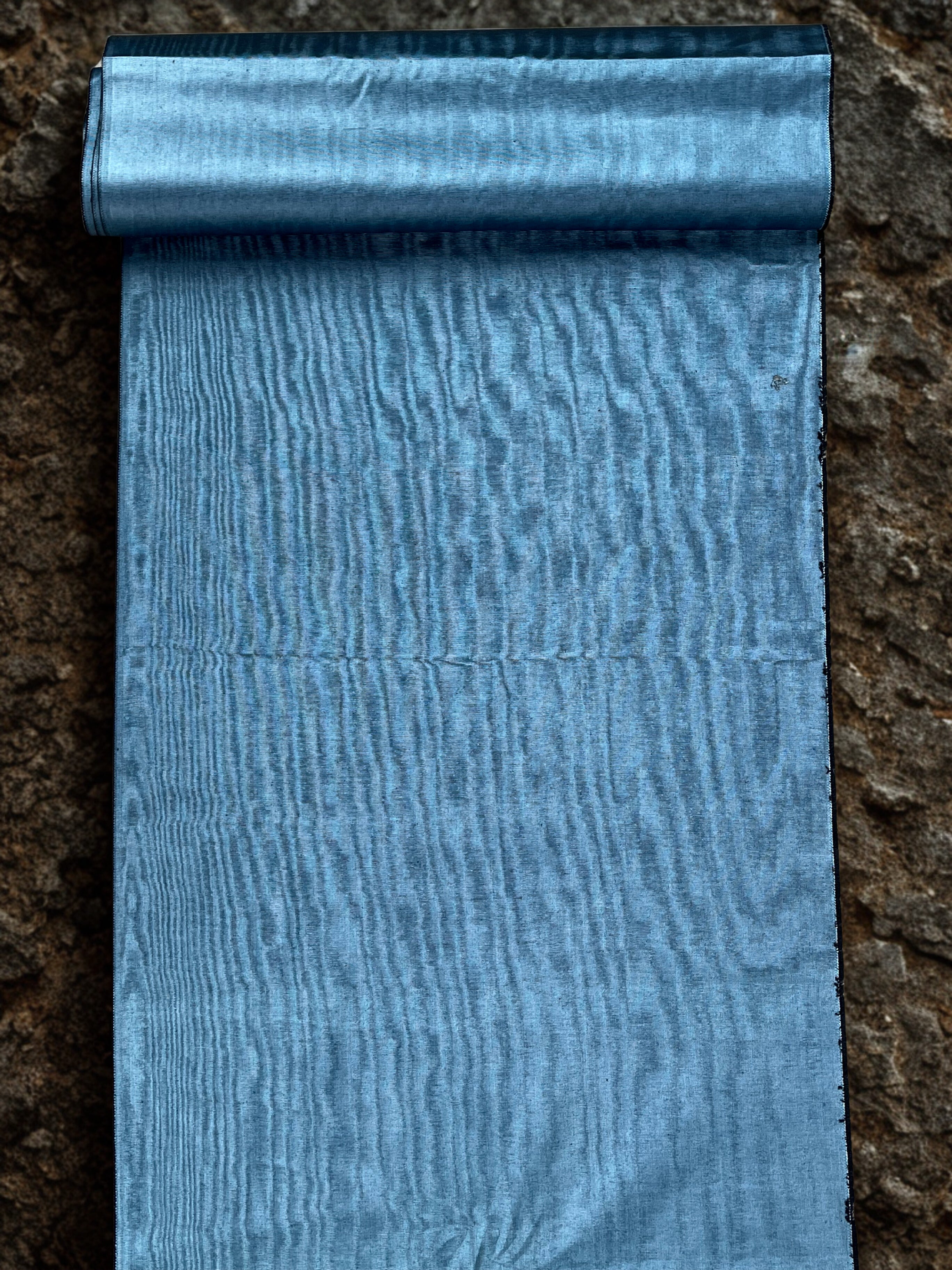 Blue Silk Home Textile Interior Fabrics Watermark Patterns.