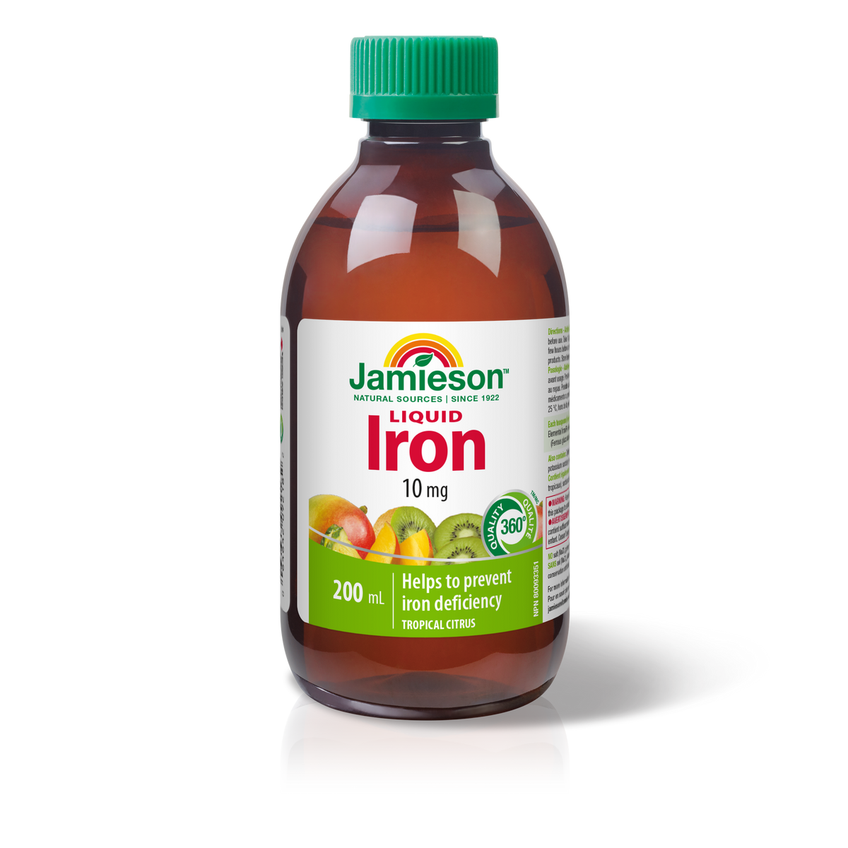 31000964 Jamieson Iron Liquid 10 mg, Tropical Citrus, 200 mL 9218_R2094_Liquid_Iron_10mg_TropicalCitrus_200mL_BTL_MAIN