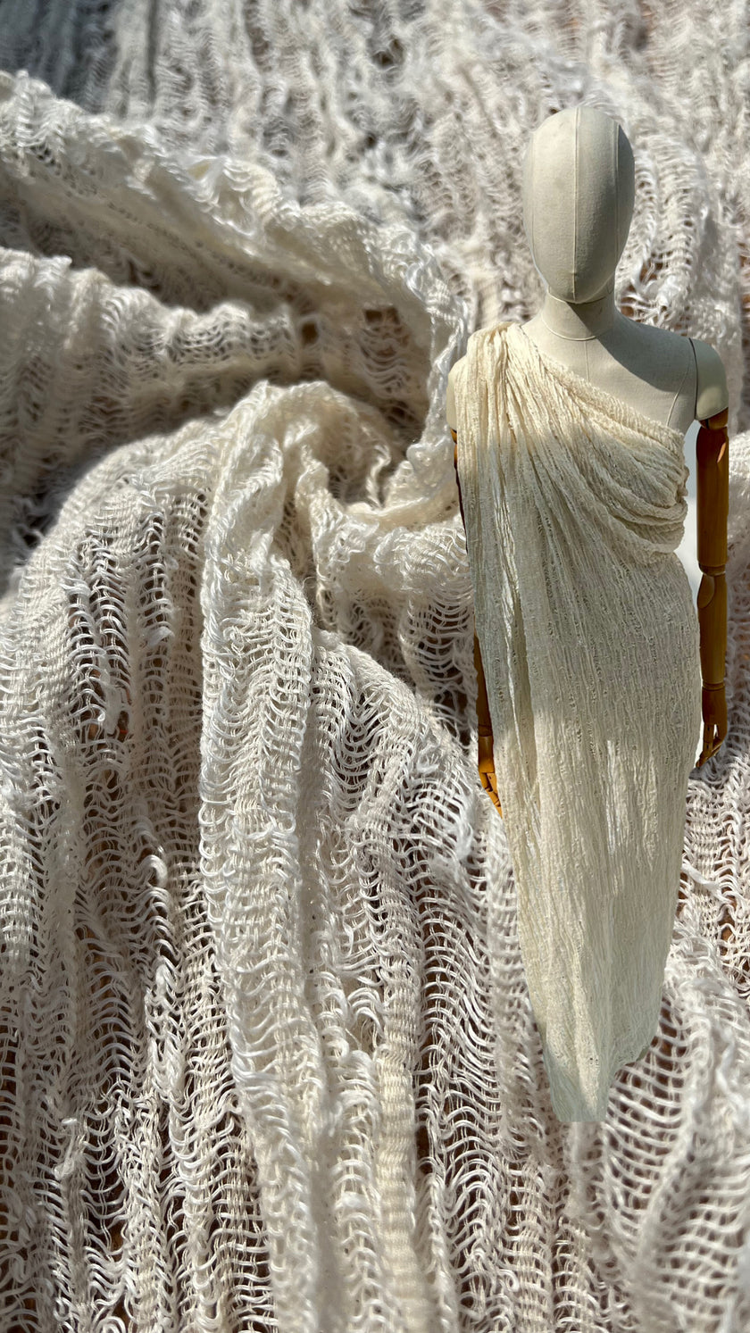 Ivory White Textured Linen Fabric By The Yard Natural Fabrics.