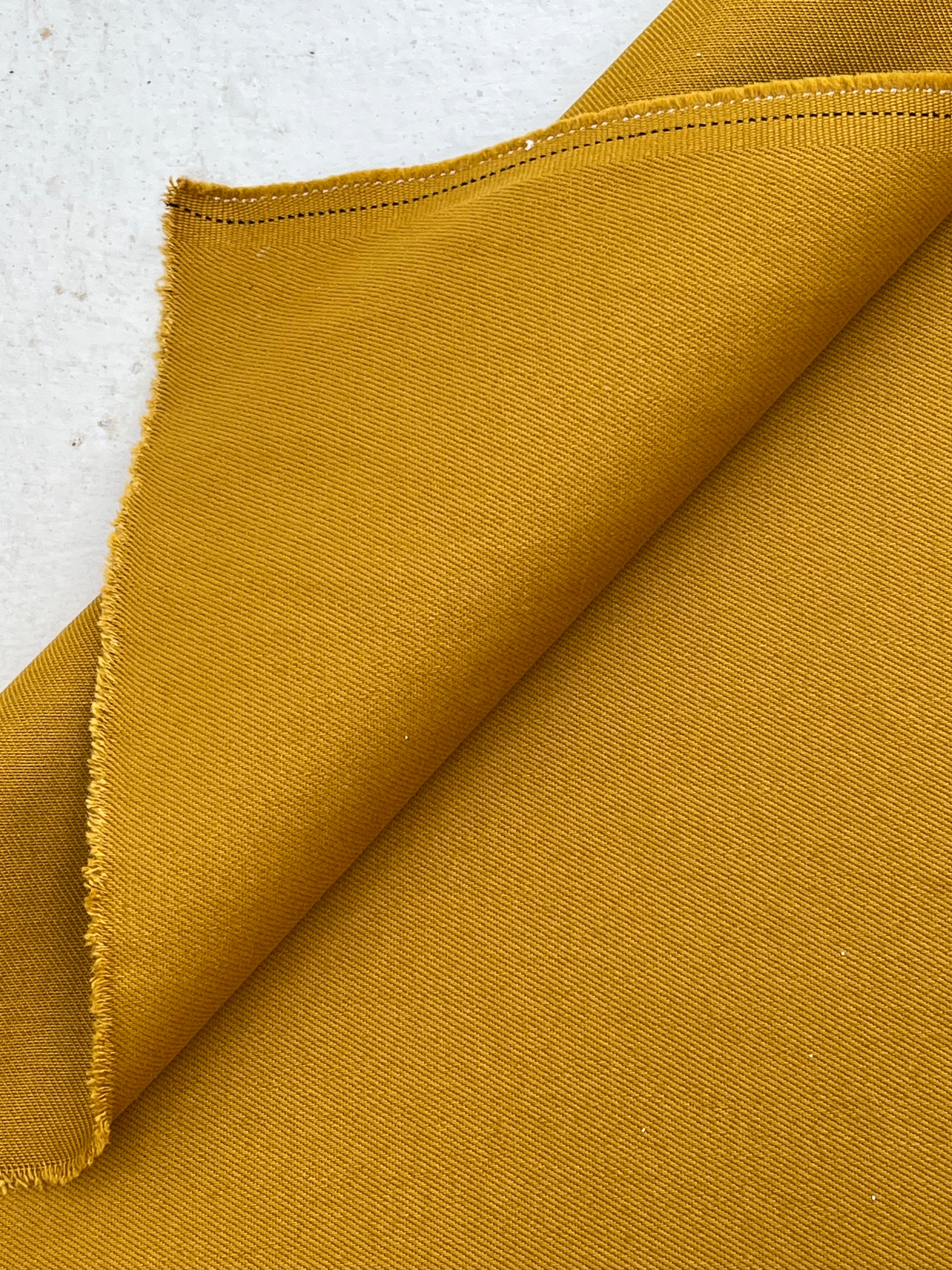 Mustard Yellow Heavy Weight Softened Thick Cotton Fabric By The Yard.