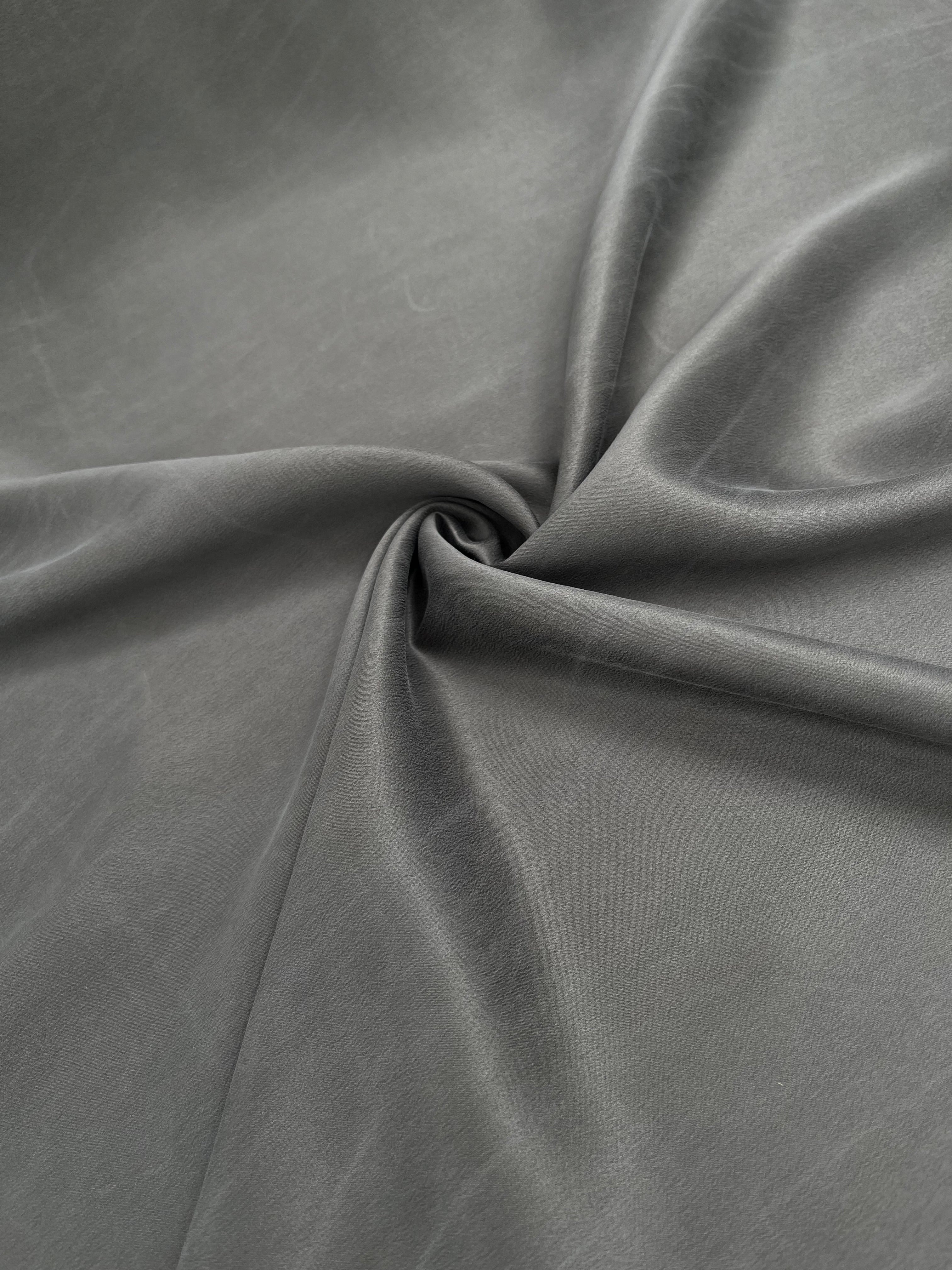 Stoned Gray Satin Pure Silk.