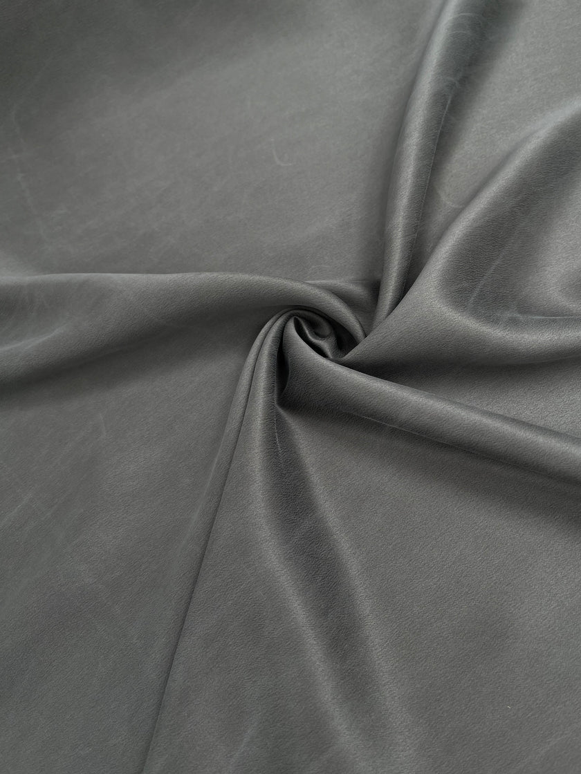 Stoned Gray Satin Pure Silk.