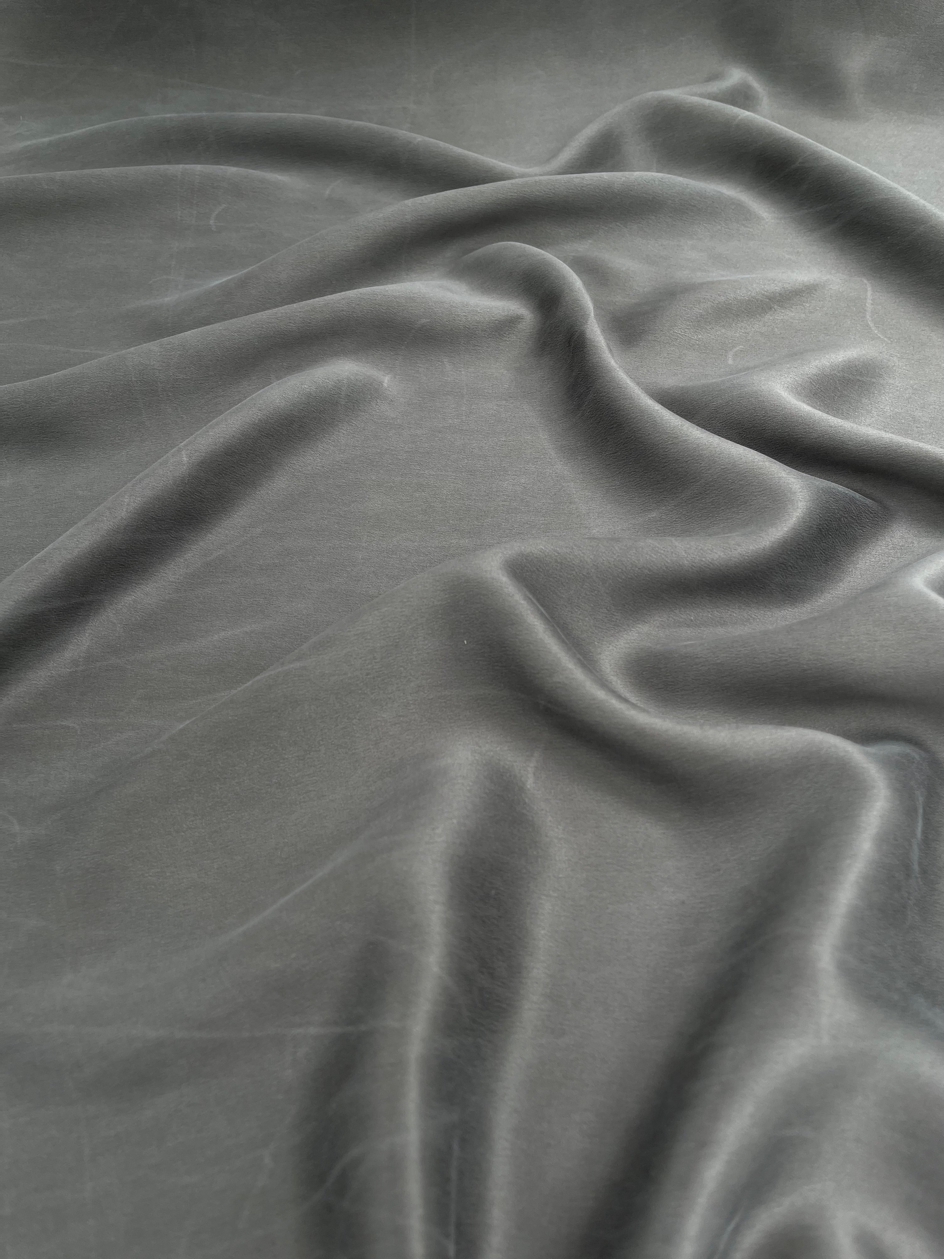Stoned Gray Satin Pure Silk.