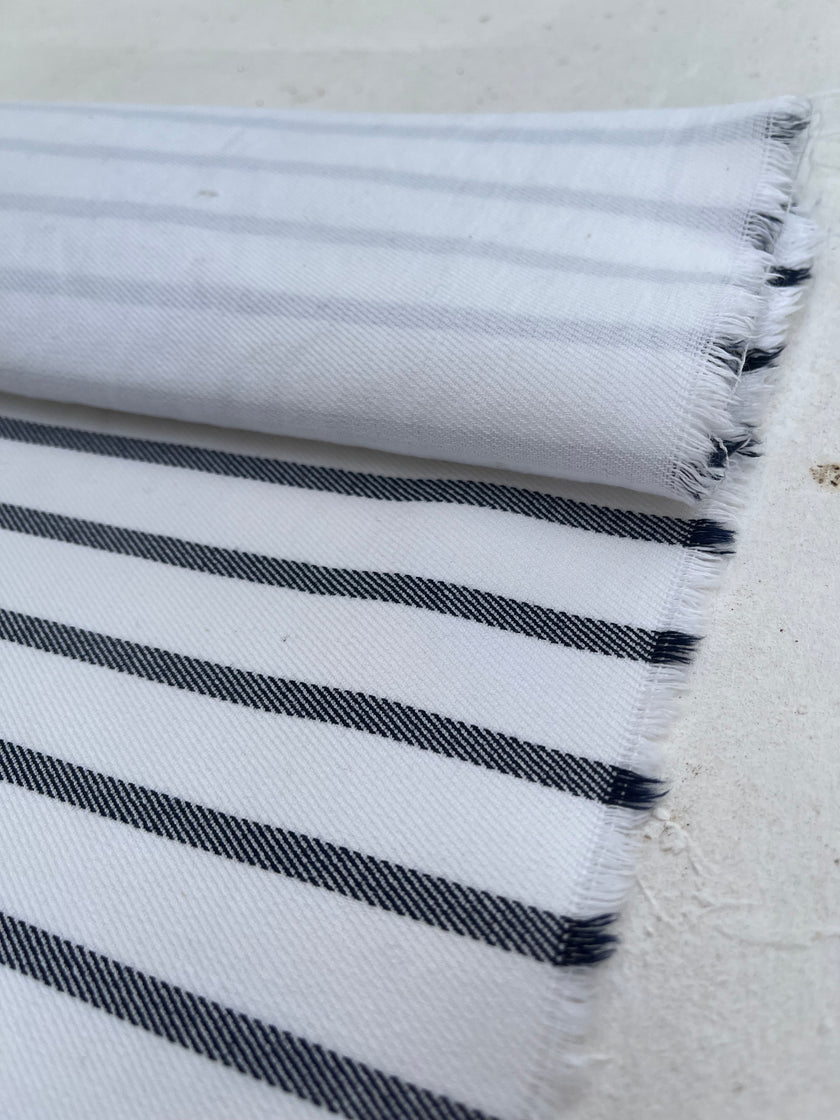 Heavy Weight Softened Cotton Fabric By The Yard- Upholstery Striped /400/gr