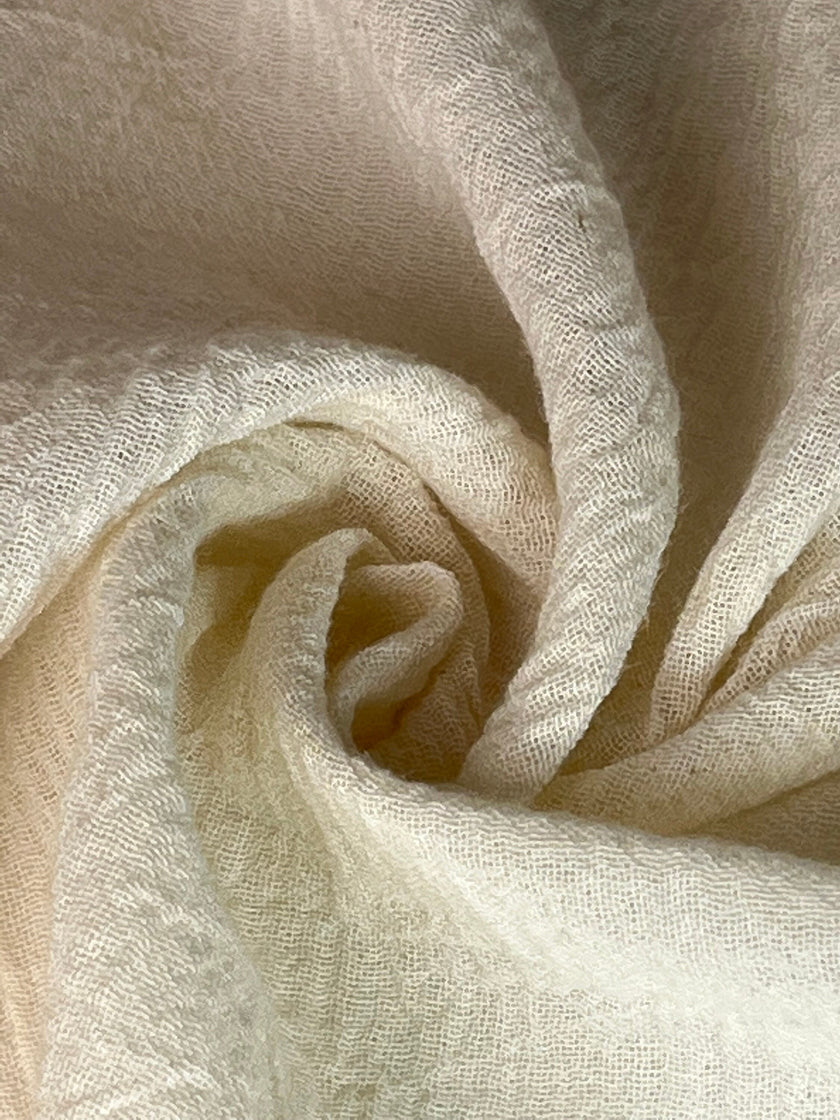 Ivory Unbleached Gauze Organic Cotton Fabric By The Meter.