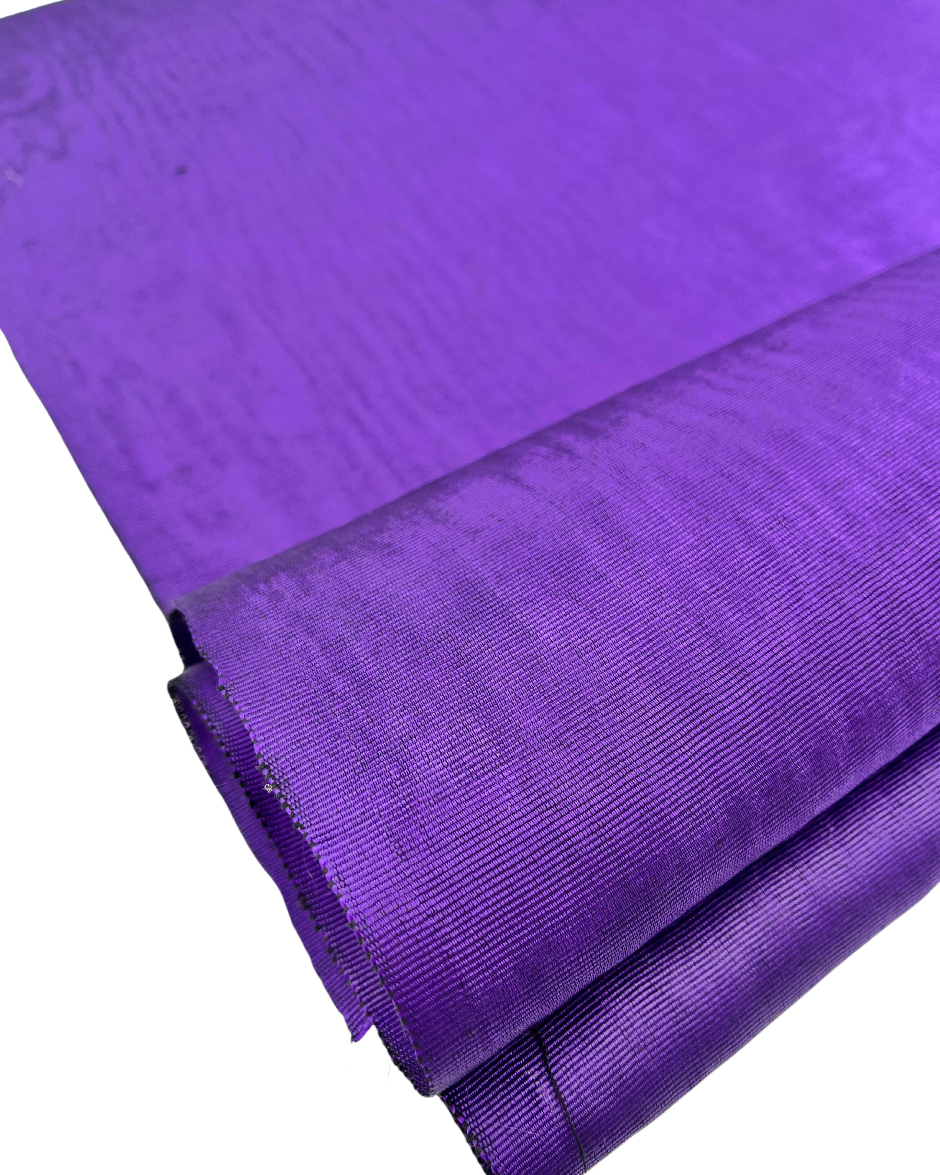 Purple Colour Silk Moire Home Textile Interior Fabrics, Watermark Pattern.