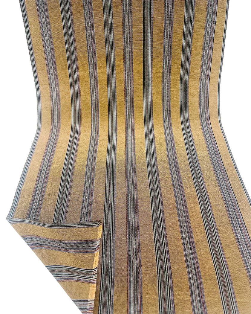 Gold Striped Silk Home Textile Interior Fabrics.