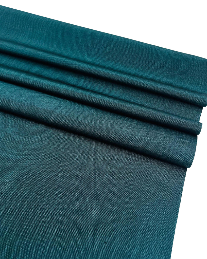 Petroleum Blue Silk Home Textile Interior Fabrics Watermark Patterns.