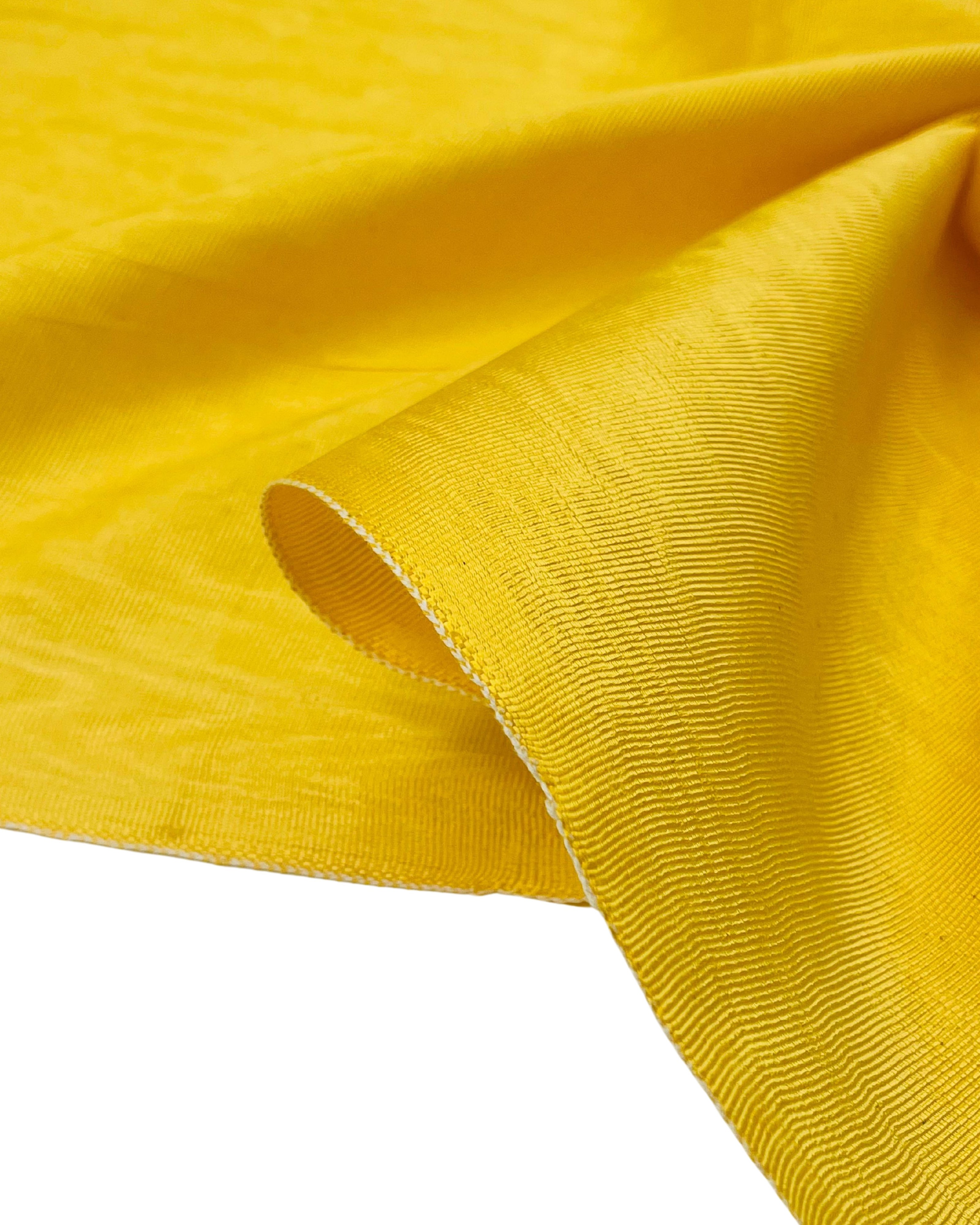 Yellow Silk Home Textile Interior Fabrics Watermark Patterns.