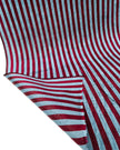 Rembourrage luxueux en soie rayé bleu bordeaux pour tête de lit ottoman, tissus d'intérieur pour textiles de maison : housses d'oreiller, motifs inspirés du kimono, motifs en filigrane.