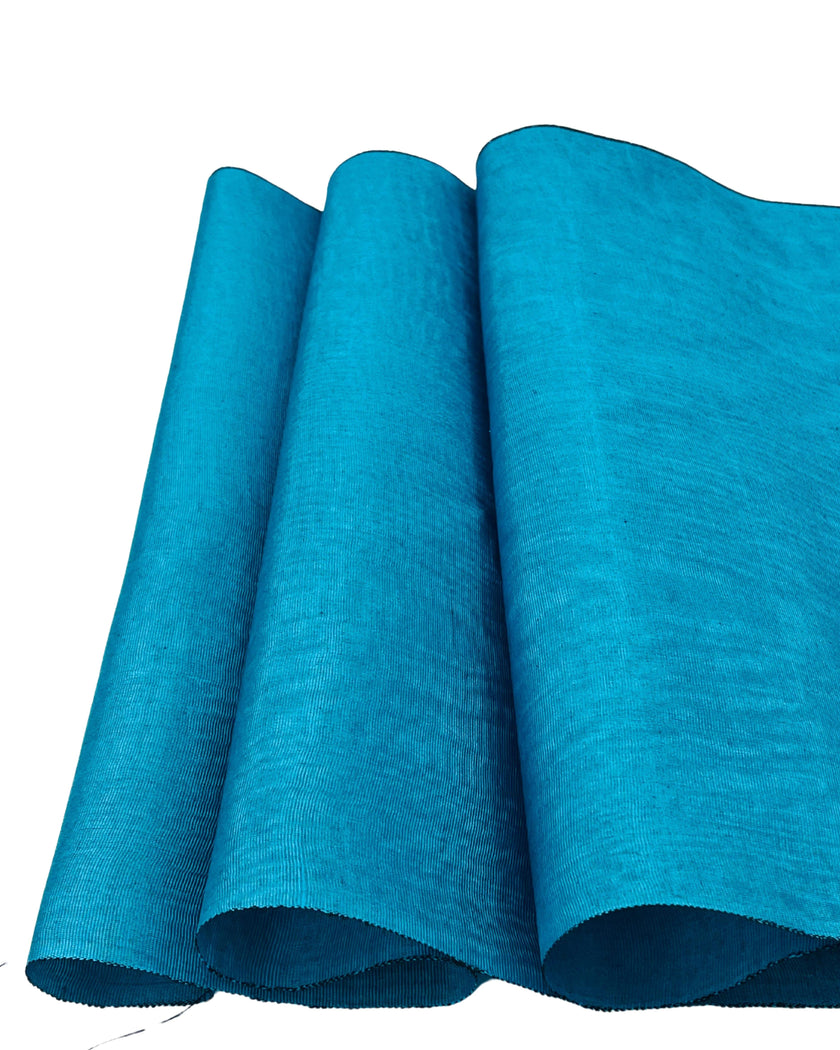 Turquoise Blue Silk Moiré Fabric 50/50 Silk Cotton | Ottoman Luxury Textile for Apparel & Interior