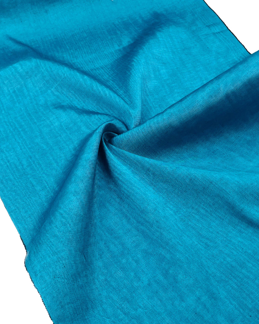 Turquoise Blue Silk Moiré Fabric 50/50 Silk Cotton | Ottoman Luxury Textile for Apparel & Interior