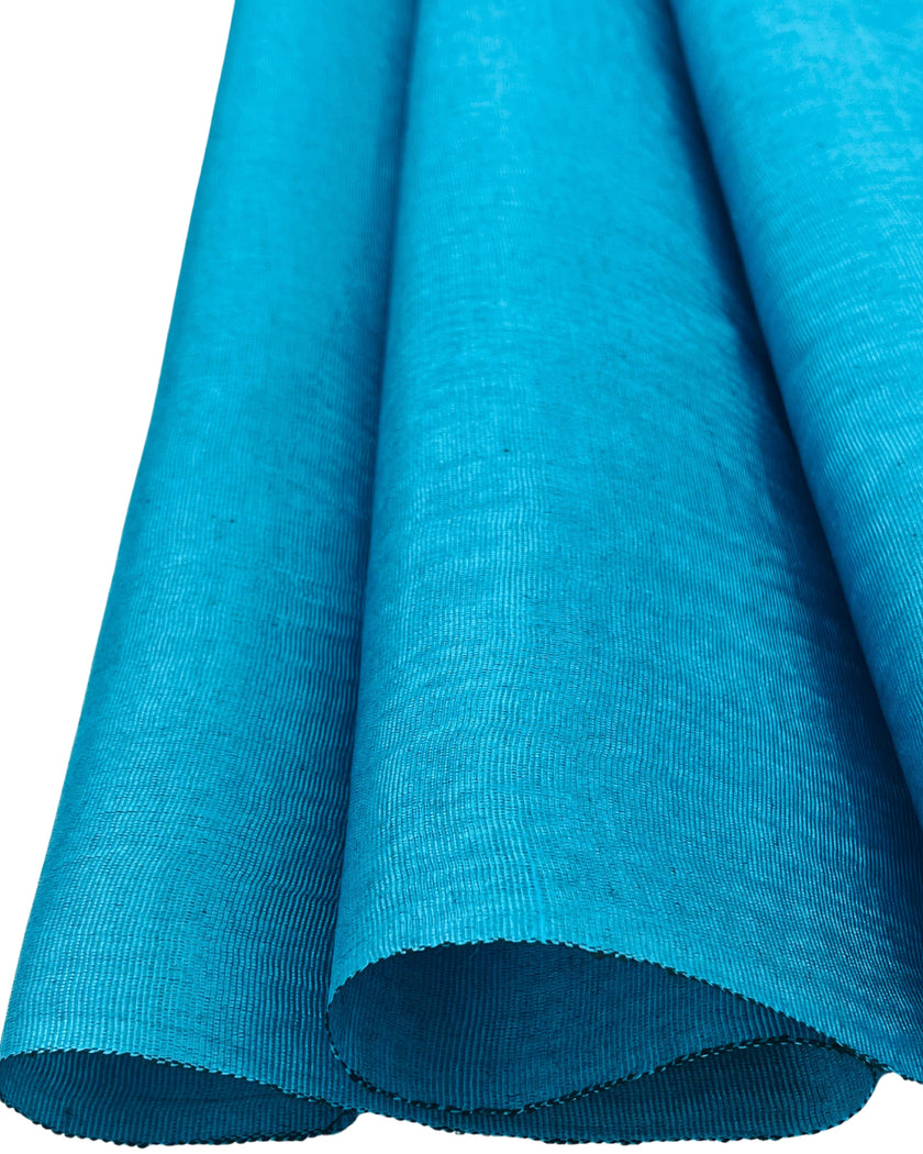 Turquoise Blue Silk Moiré Fabric 50/50 Silk Cotton | Ottoman Luxury Textile for Apparel & Interior