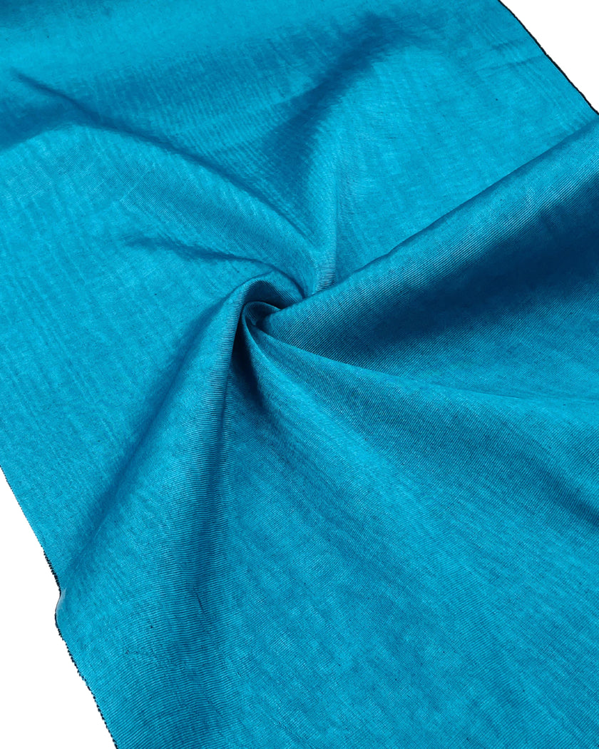 Turquoise Blue Silk Moiré Fabric 50/50 Silk Cotton | Ottoman Luxury Textile for Apparel & Interior