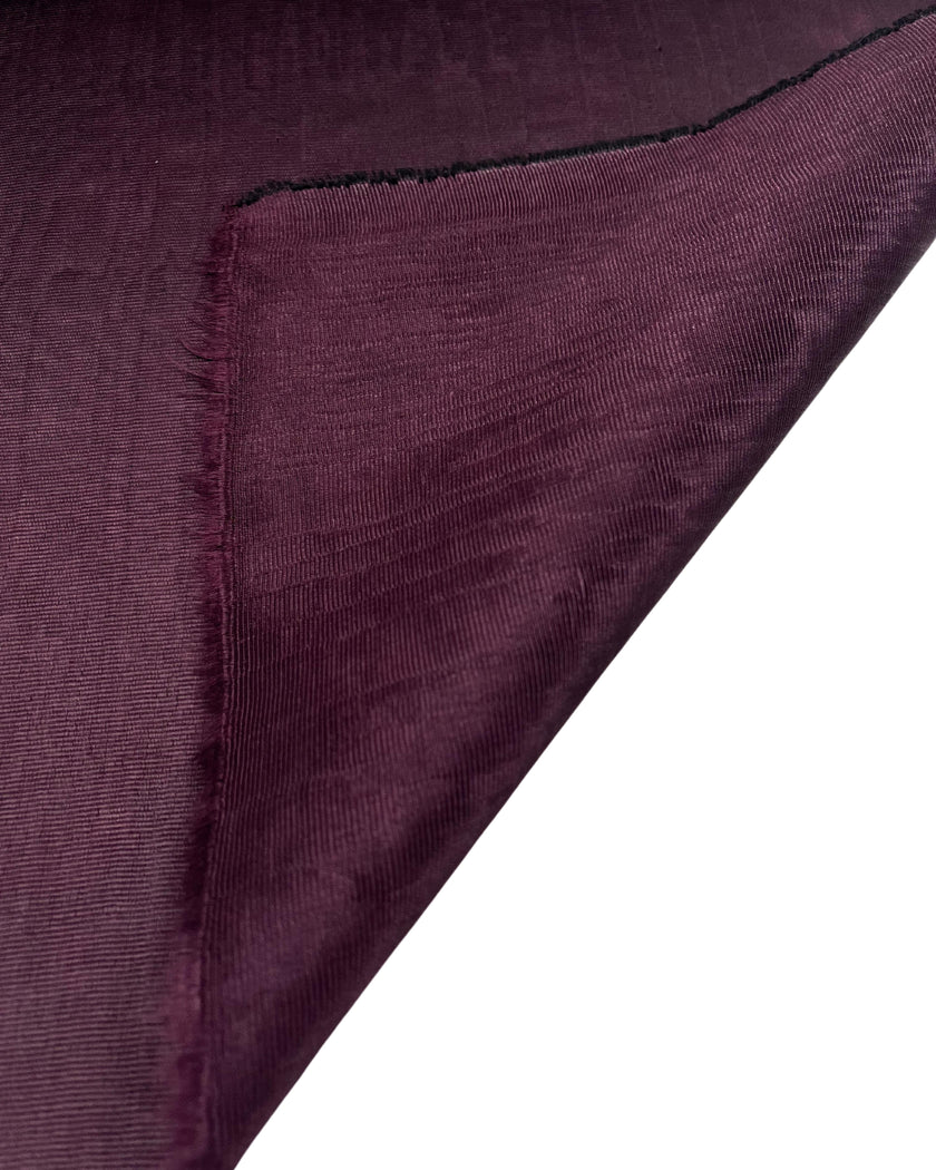 Damson Colour Silk Moire Home Textile Interior Fabrics, Watermark Pattern.