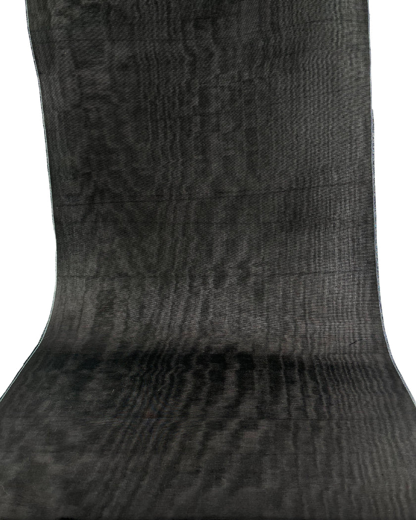 Black Silk Fabric, Moire Silk Fabric, Silk By The Yard. Watermark Pattern.