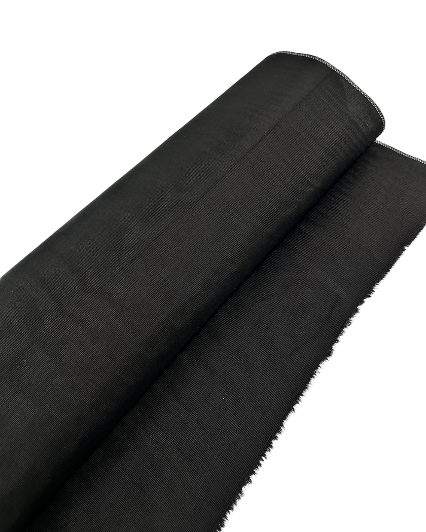 Black Silk Fabric, Moire Silk Fabric, Silk By The Yard. Watermark Pattern.