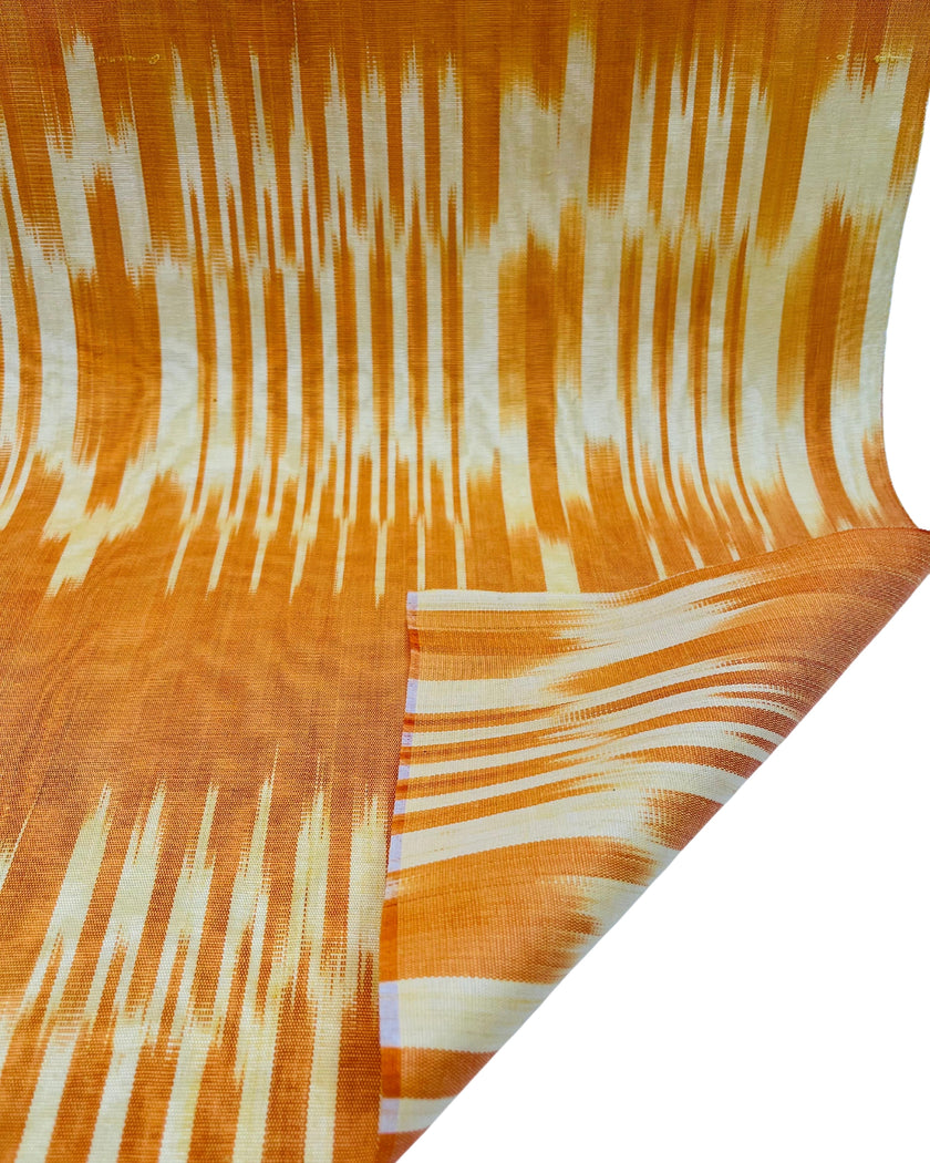 Ikat Yellow Striped Silk Home Textile Interior Fabrics Moire, Watermark Pattern.