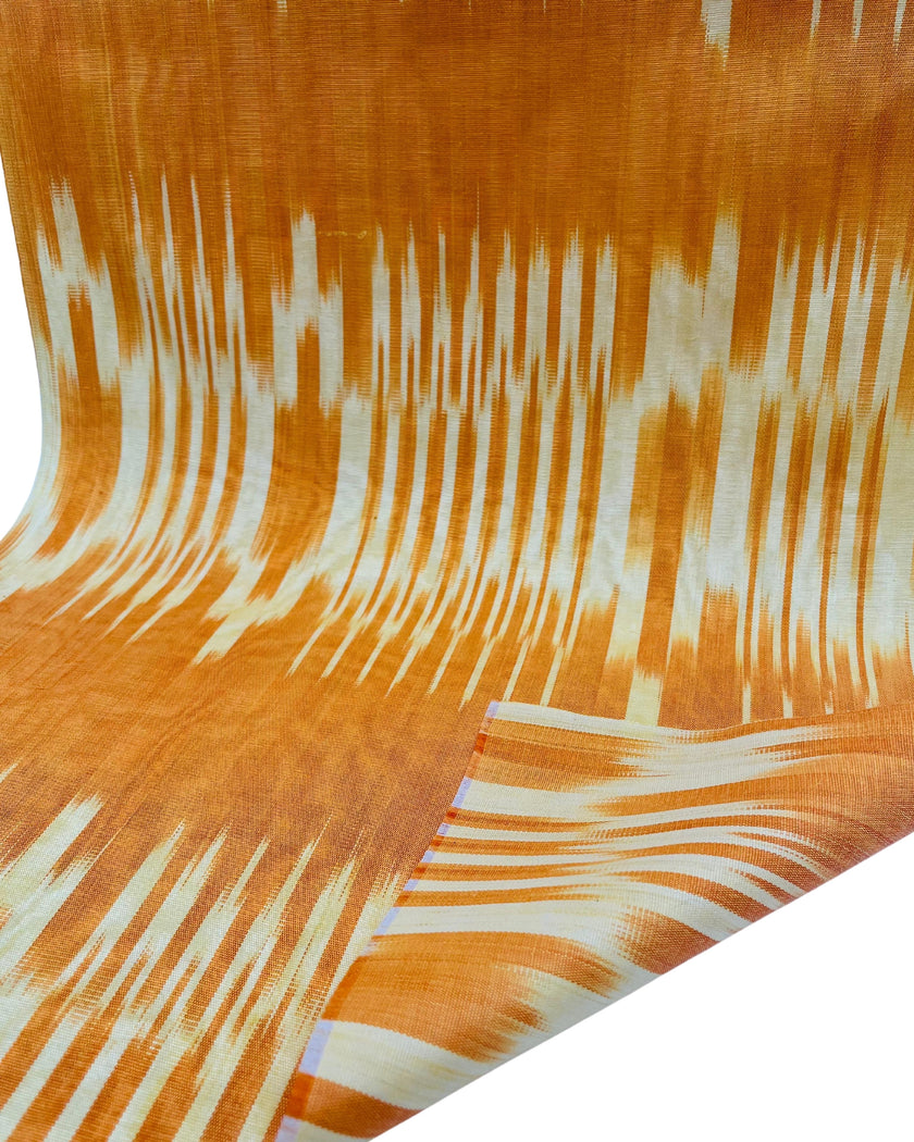 Ikat Yellow Striped Silk Home Textile Interior Fabrics Moire, Watermark Pattern.
