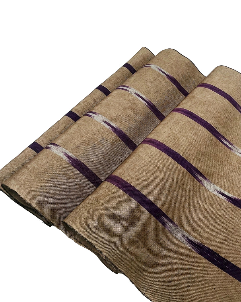 Ikat Purple Striped Silk Upholstery Home Textile Interior Fabrics Moire.