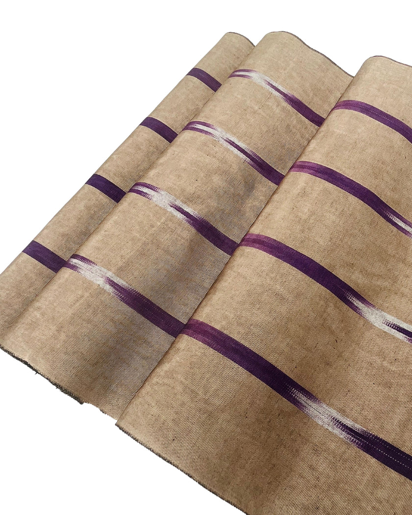 Ikat Purple Striped Silk Upholstery Home Textile Interior Fabrics Moire.