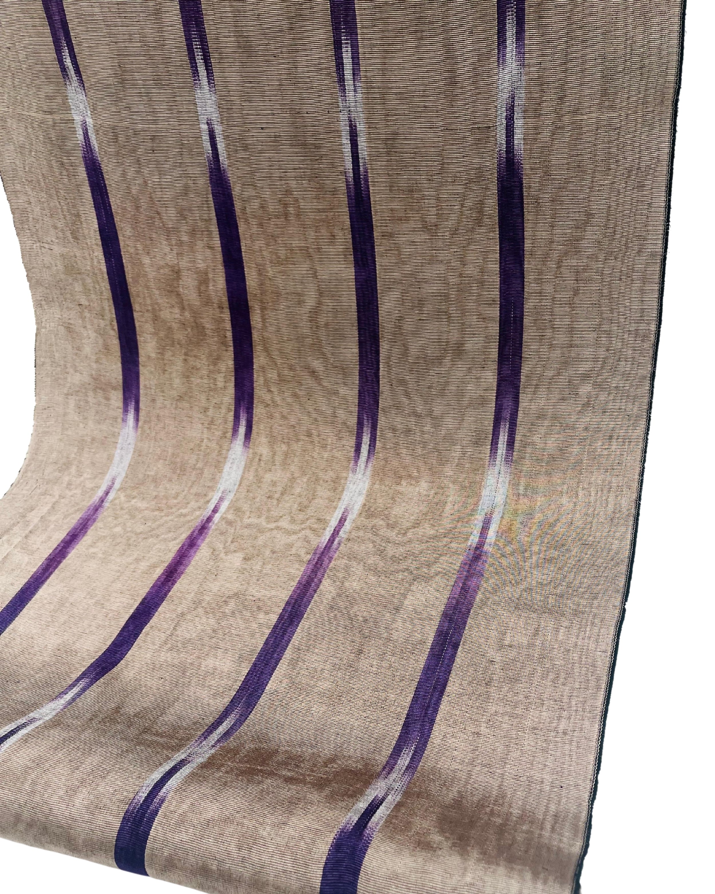 Ikat Purple Striped Silk Upholstery Home Textile Interior Fabrics Moire.