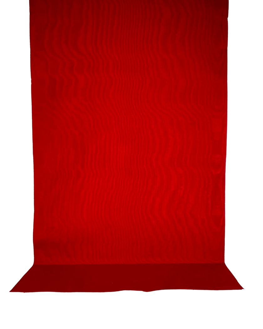 Tapisserie d'ameublement luxueuse en soie rouge pour tête de lit ottomane, tissus d'intérieur pour textiles de maison : housses d'oreiller, motifs inspirés du kimono, motifs en filigrane.