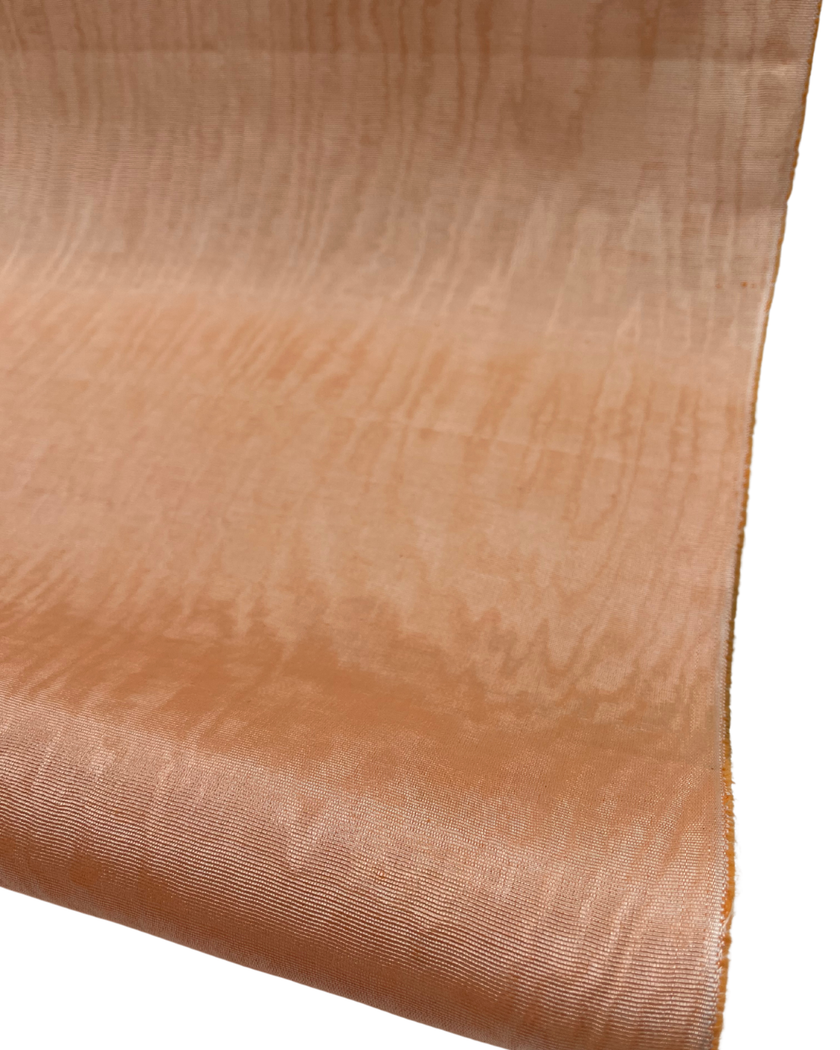Peach Fuzz Silk Fabric, Moire Silk Fabric, Silk By The Yard. Watermark Pattern.