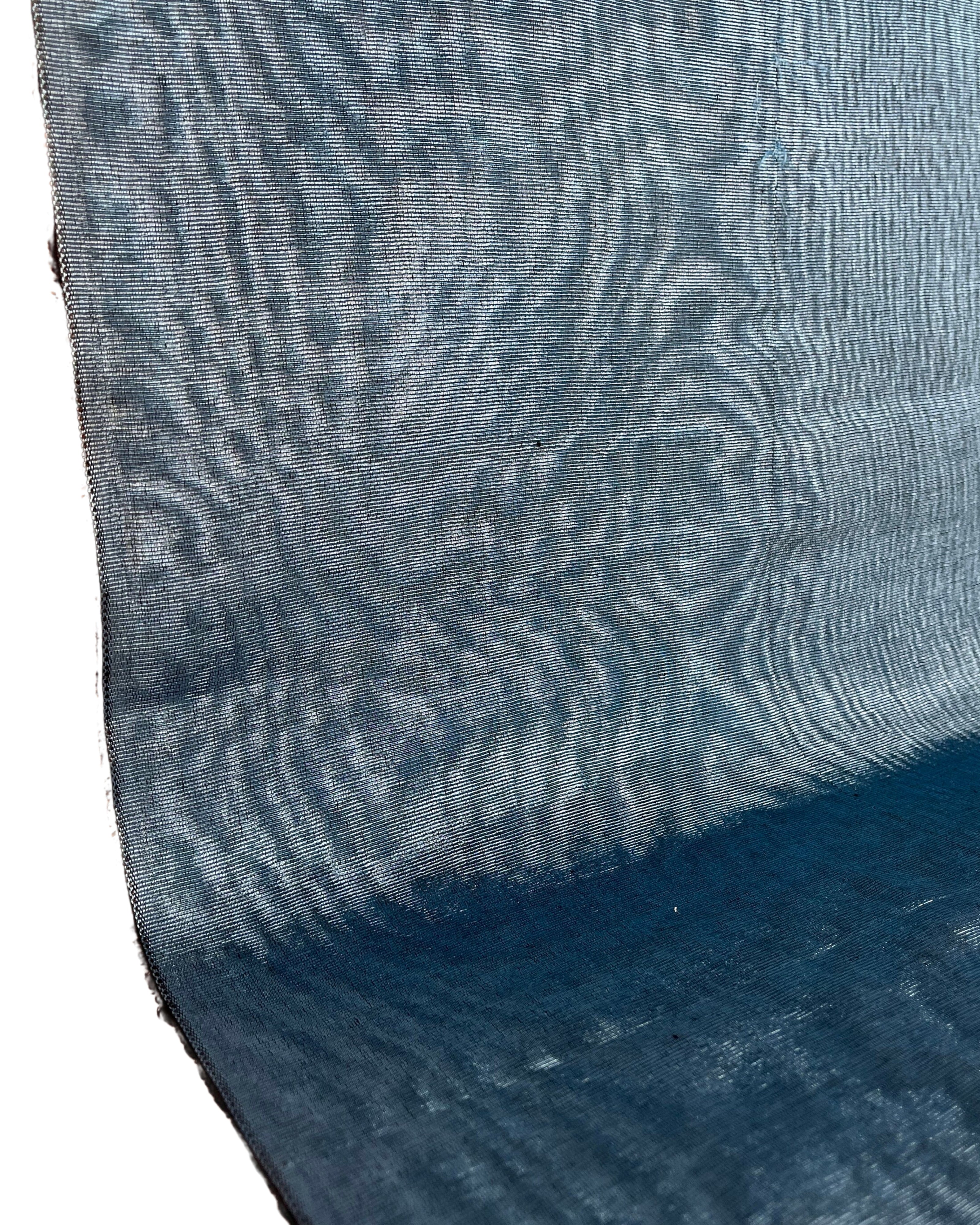 Swiss Blue Silk Home Textile Interior Fabrics Watermark Patterns.