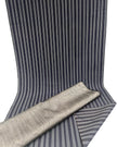 Navy Silver Stripes Silk Moire Home Textile Interior Fabrics Watermark Pattern.
