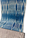 Ikat Silver Blue Striped Silk Home Textile Interior Fabrics Moire, Watermark Pattern.