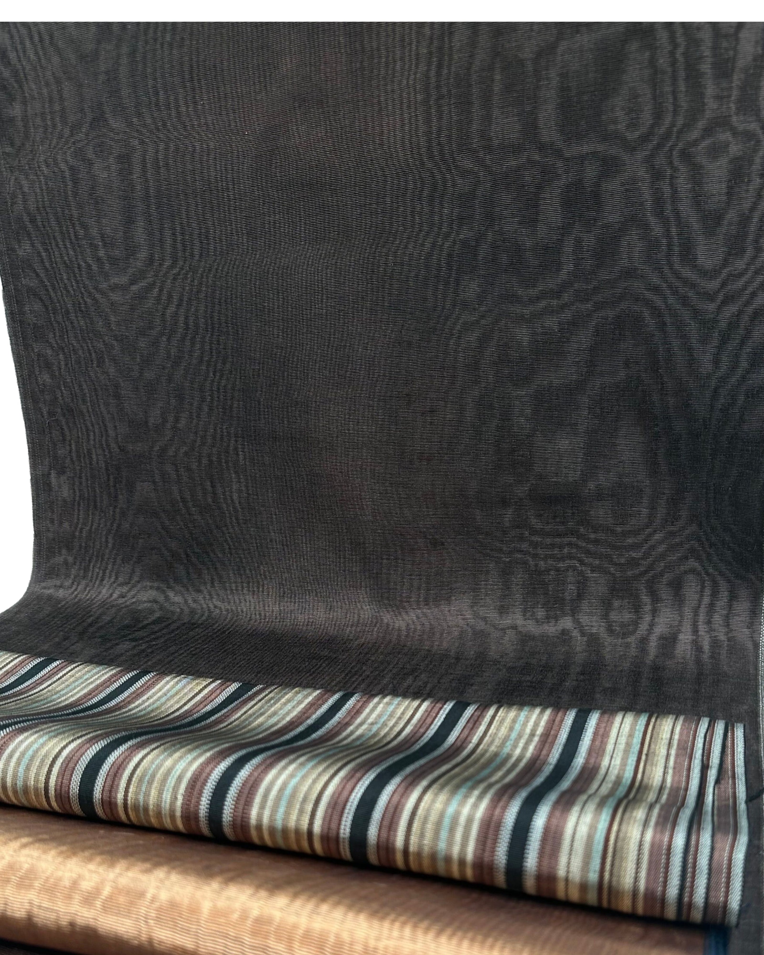 Brown Silk Moire Home Textile Interior Fabrics Watermark Pattern.