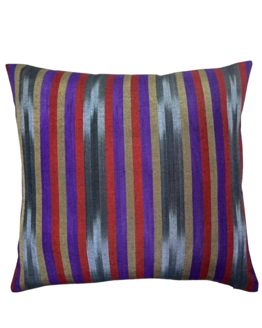 Purple Red Ikat Striped Silk  Home Textile Interior Fabrics.
