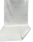Rembourrage luxueux en soie blanche pour tête de lit ottomane, tissus d'intérieur pour textiles de maison : housses d'oreiller, motifs inspirés du kimono, motifs en filigrane.