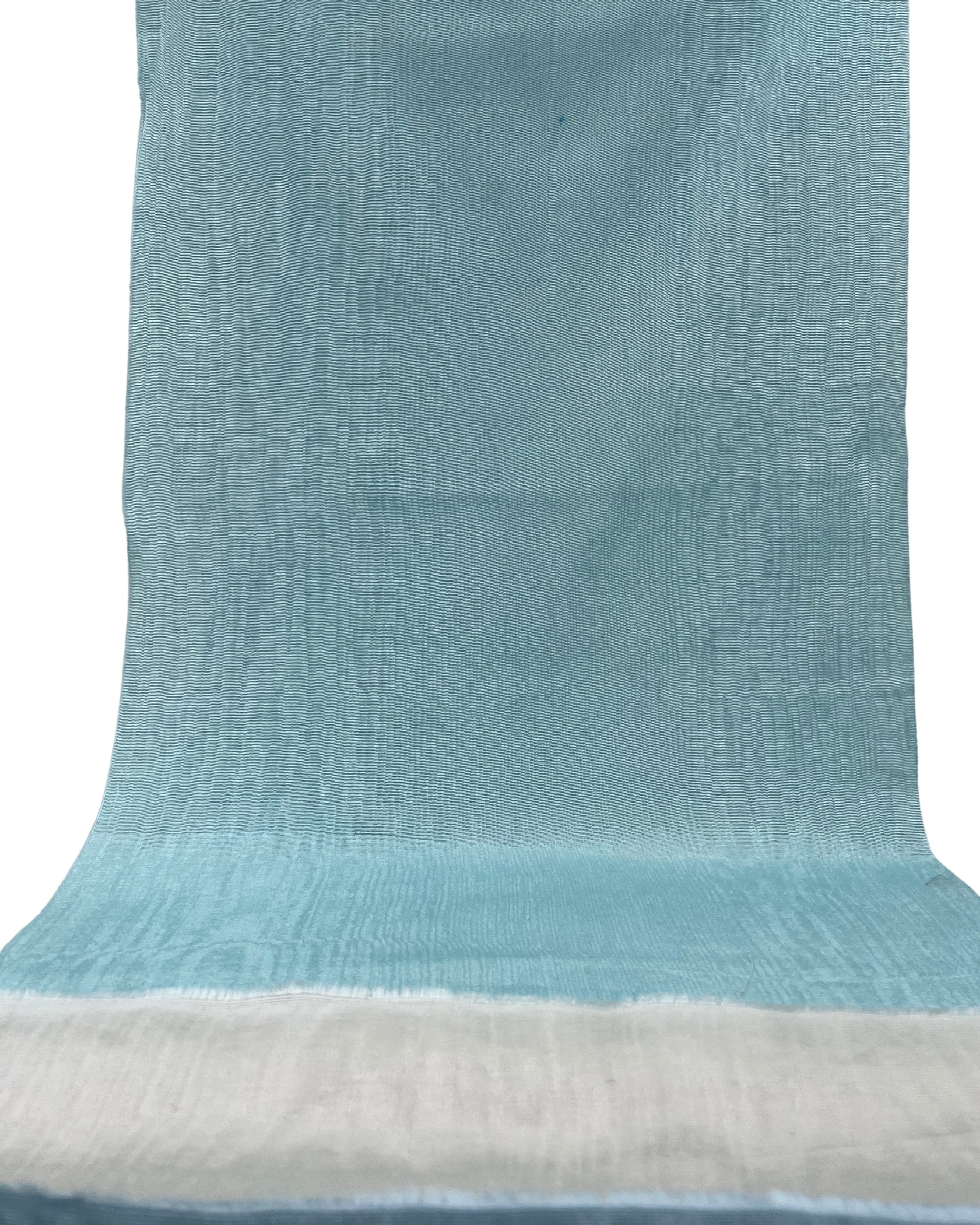 Light Blue Silk Fabric, Moire Silk Fabric, Silk By The Yard. Watermark Pattern.
