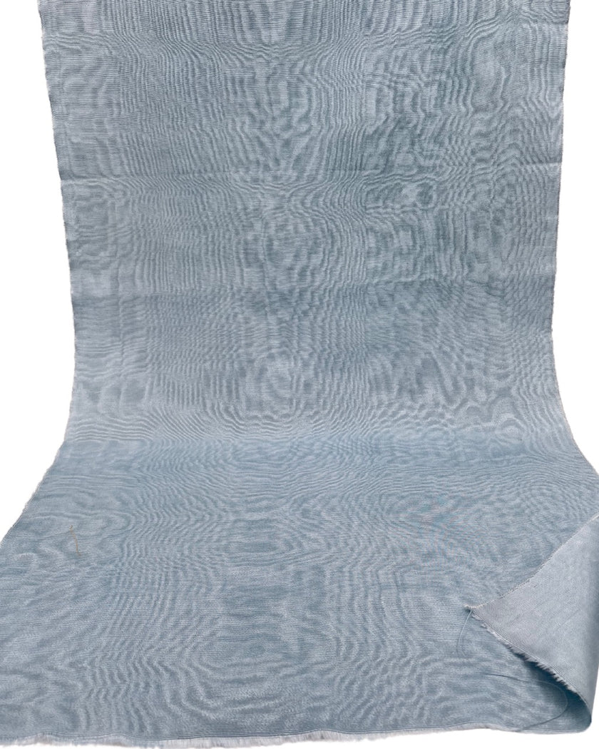 Light Blue Silk Fabric, Moire Silk Fabric, Silk By The Yard. Watermark Pattern.