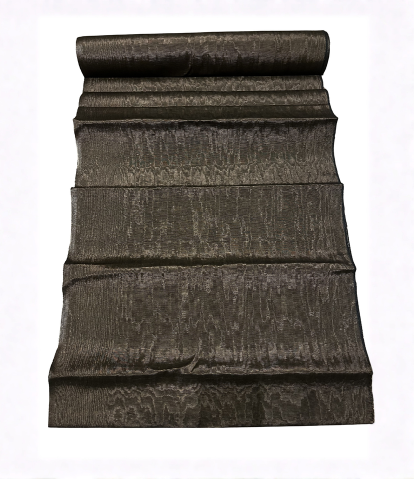 Chocolate Brown Silk Moire Home Textile Interior Fabrics, Watermark Patterns.
