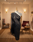 Black Textured Linen Fabric By The Yard Natural Fabrics.