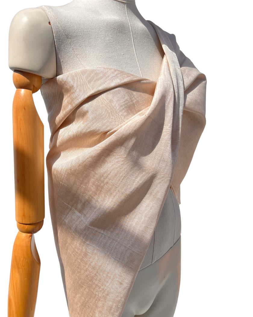 Sand Beige Colour Silk Moire Home Textile Interior Fabrics, Watermark Pattern.
