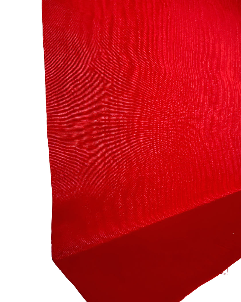 Tapisserie d'ameublement luxueuse en soie rouge pour tête de lit ottomane, tissus d'intérieur pour textiles de maison : housses d'oreiller, motifs inspirés du kimono, motifs en filigrane.