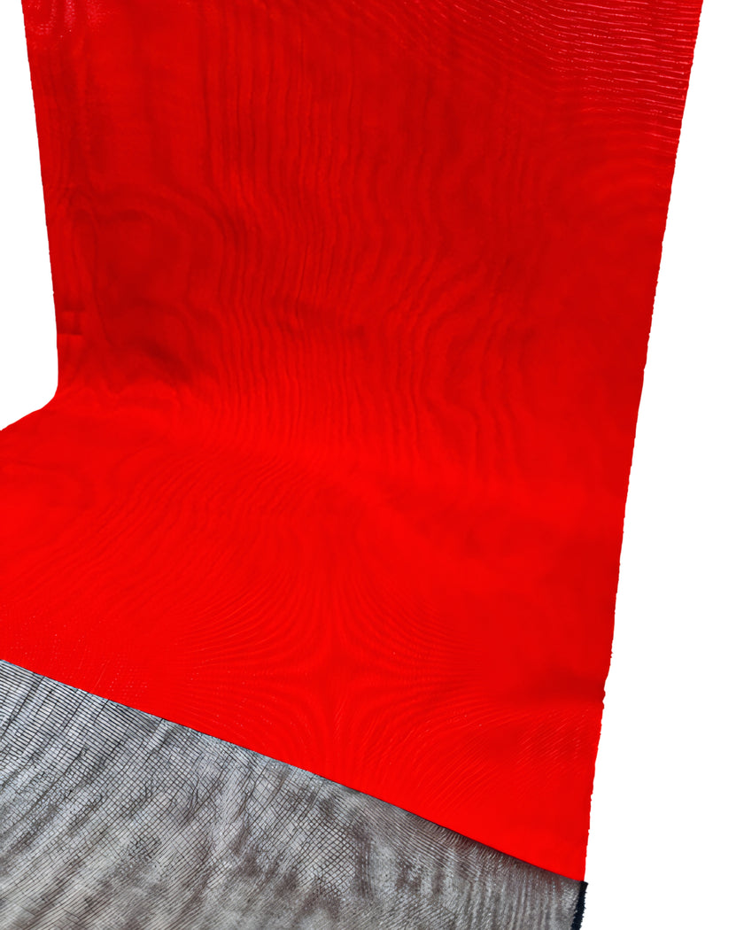 Tapisserie d'ameublement luxueuse en soie rouge pour tête de lit ottomane, tissus d'intérieur pour textiles de maison : housses d'oreiller, motifs inspirés du kimono, motifs en filigrane.