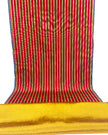 Red - Yellow Stripes Silk Fabric, Moire Silk Fabric, Silk By The Yard. Watermark Pattern.