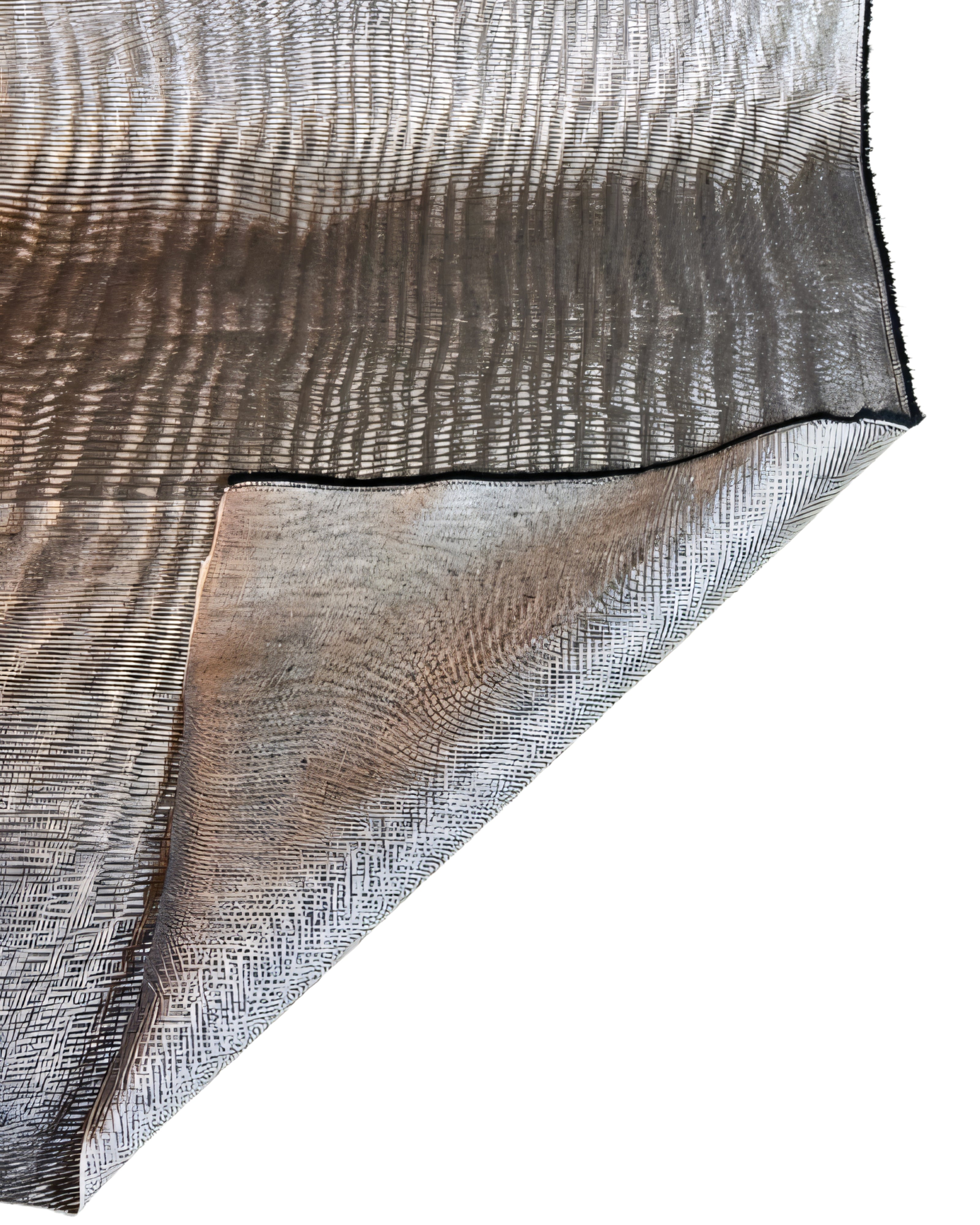 Silver Gray Silk Fabric, Moire Silk Fabric, Silk By The Yard. Watermark Pattern.