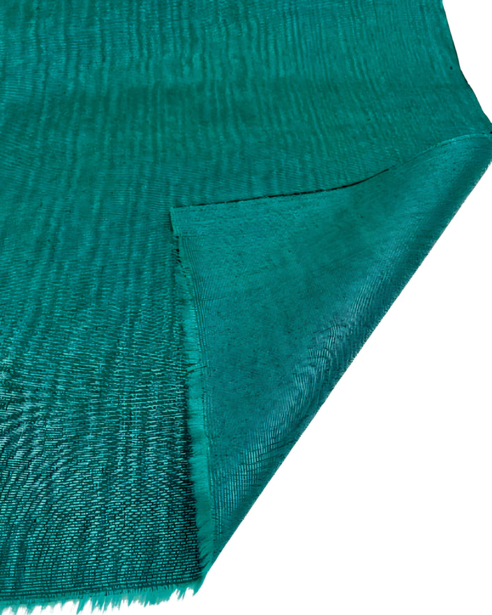 Green Moire Silk Home Textile Interior Fabrics, Watermark Pattern.