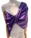 Purple Colour Silk Moire Home Textile Interior Fabrics, Watermark Pattern.