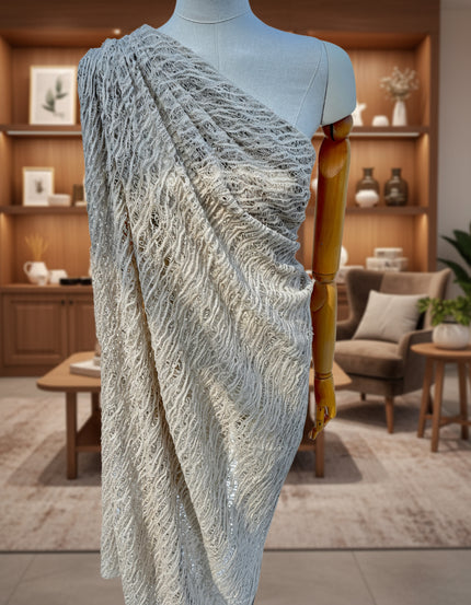 Stone Colour Unique Natural Sheer, Textured Cotton Linen Mix Special Fabrics.