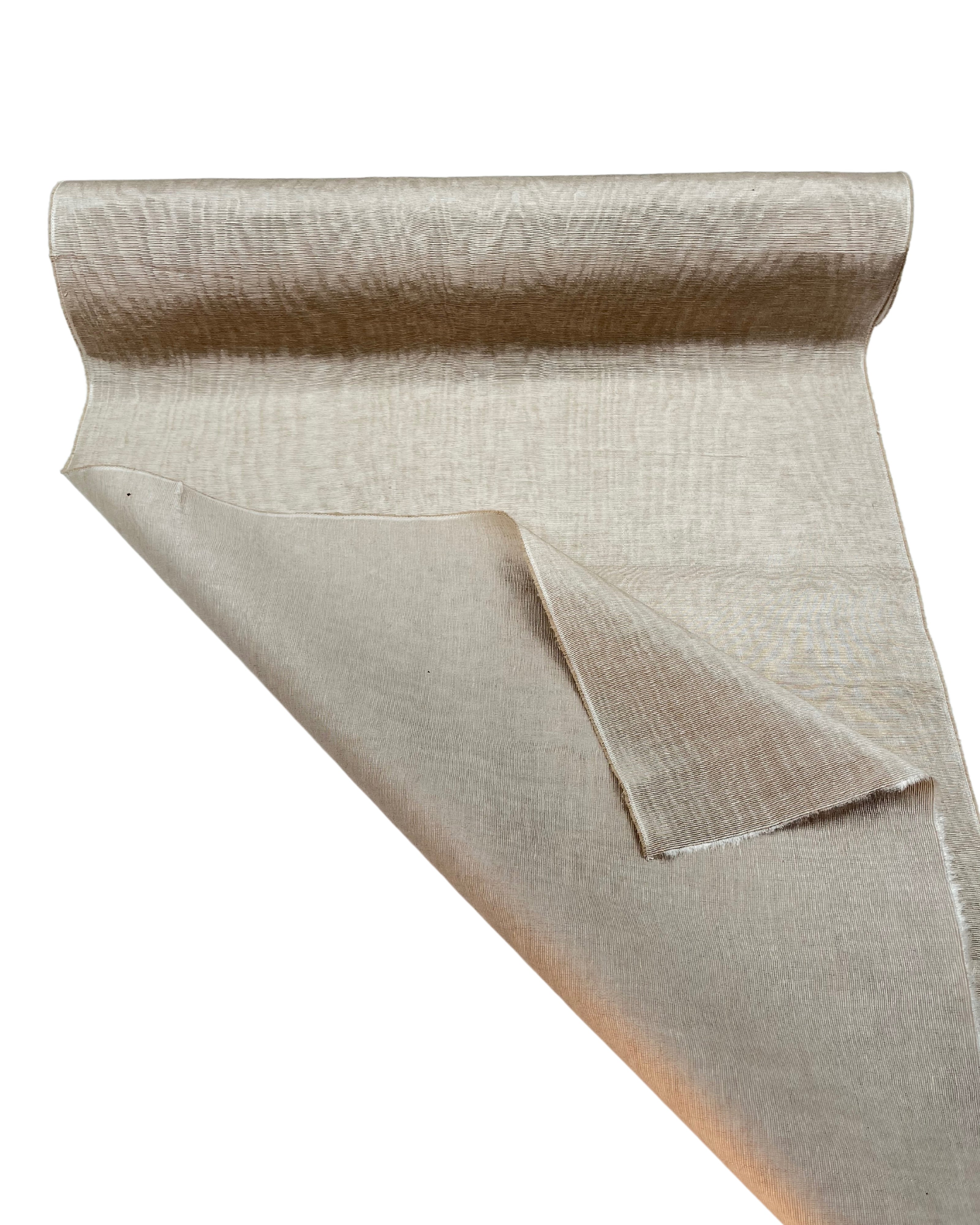 Sand Beige Colour Silk Moire Home Textile Interior Fabrics, Watermark Pattern.